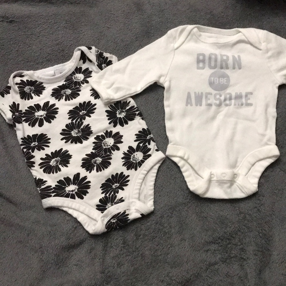 TWO CUTE BABY ONESIES 🌸